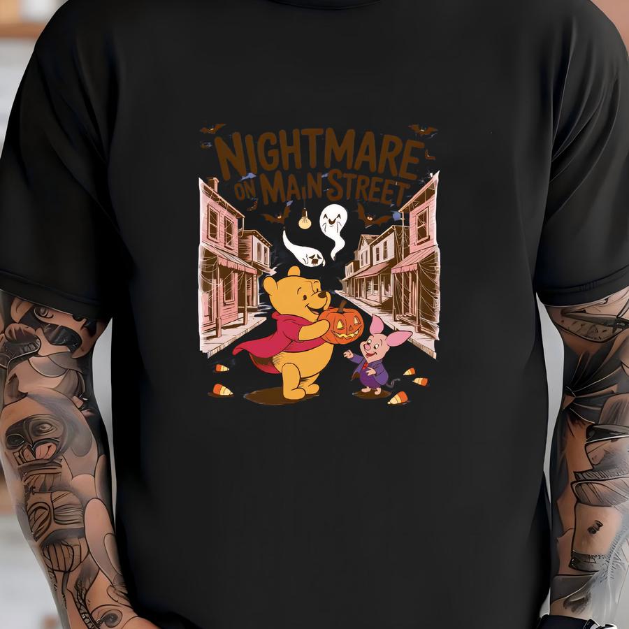 Nightmare On Main Street Halloween Shirt, Pooh Tee, Retro Halloween Shirt, Trick Or Treat Shirt T-shirt