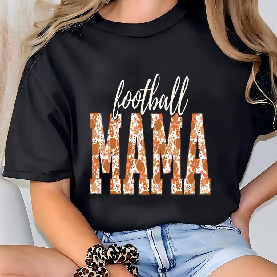 Football Mama Shirt: Floral Design, Mom Tee T-shirt