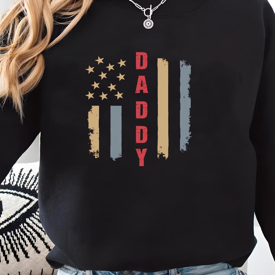 Distressed Flag Daddy Shirt, Patriotic Shirts For Dads, Custom Dad Shirts For 4th Of July, Gift For Husband, Fathers Day Gift, Usa Shirts Sweatshirt