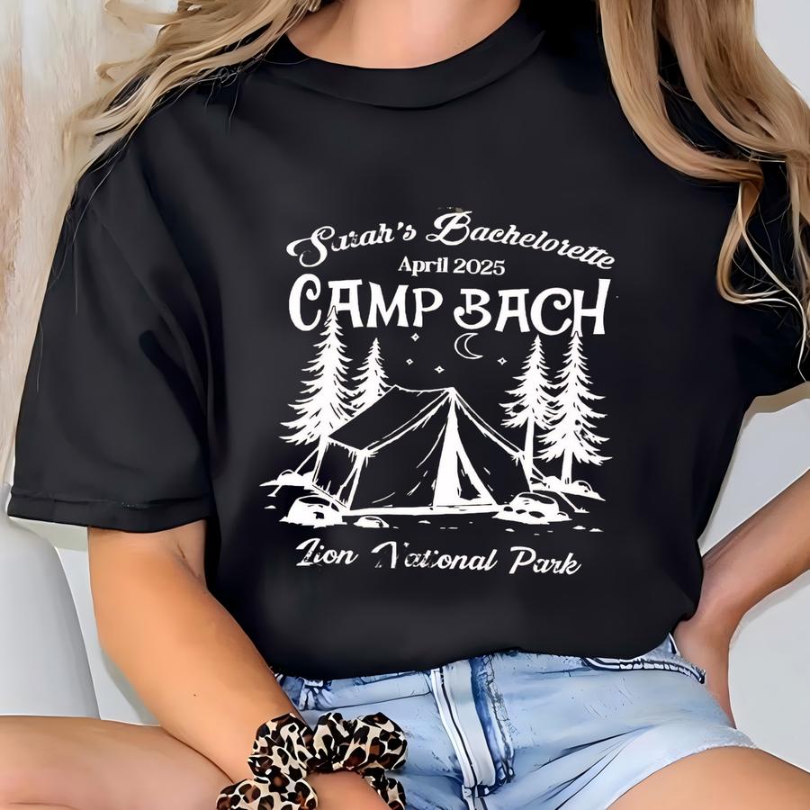 ® Customized Camp Bachelorette Party Shirt, Mountain Bride Tee Camp,camping Tees,camp Themed Lake Bachelorette Shirts,camp Tee T-shirt