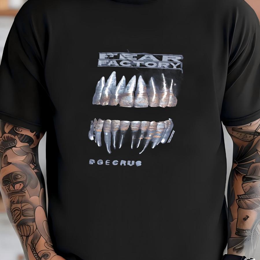 Vintage 1990s Fear Factory Edgecrusher Faded Black Band Hoodie Size Extra Large Concert Tour Nu Metal Grunge Hipster T-shirt