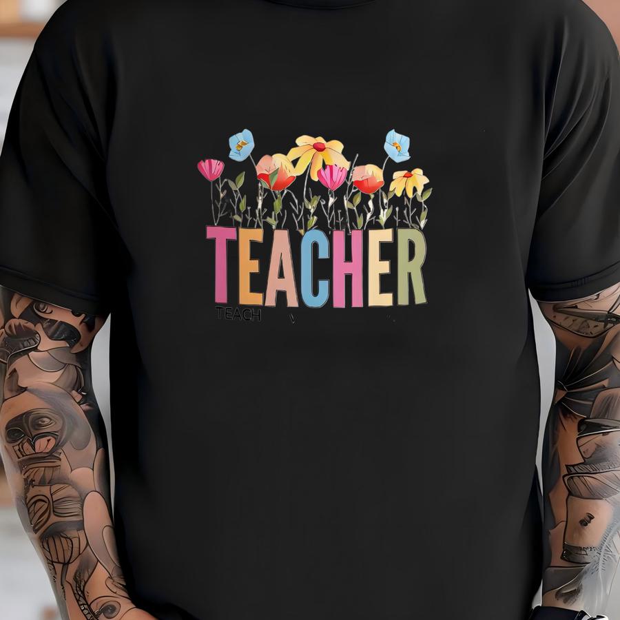Personalized Teacher Travel Mug: Floral Insulated 40oz Stainless Steel T-shirt