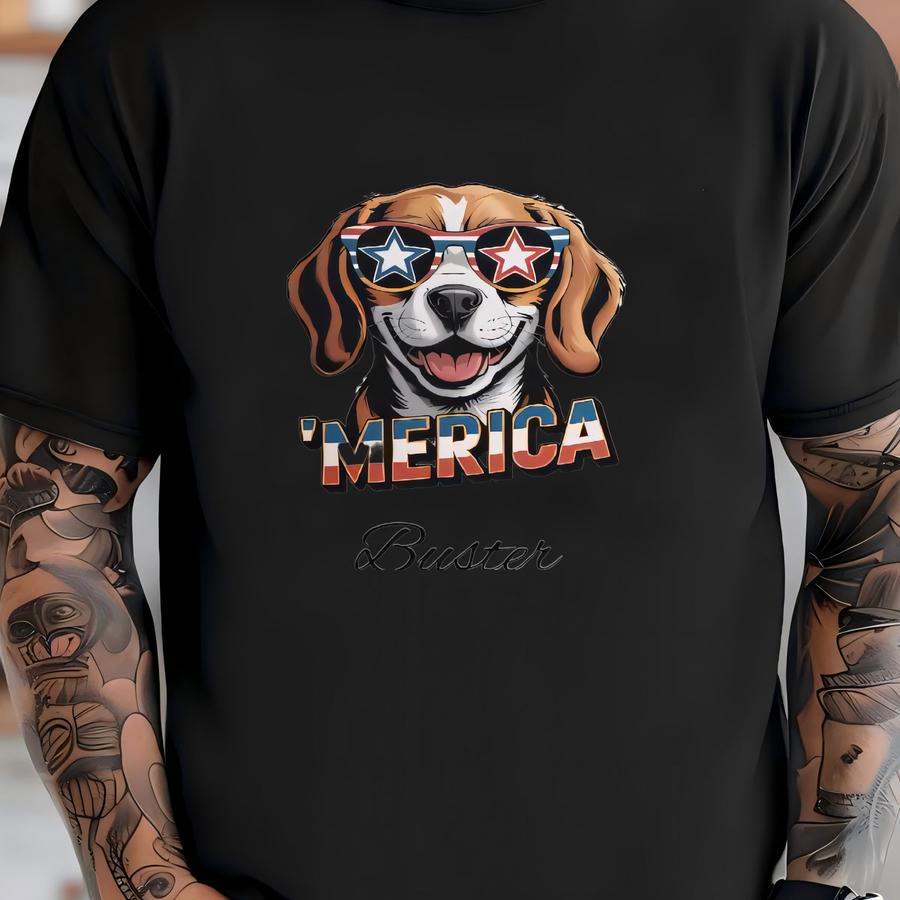 Patriotic Beagle Dog 40 Oz Tumbler: Usa Flag Sunglasses, Custom Name T-shirt