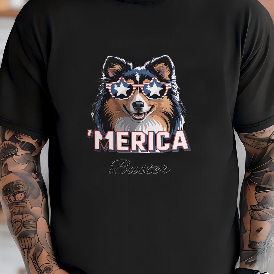 Patriotic Sheltie 40 Oz Tumbler: Personalized American Flag Dog Travel Mug T-shirt