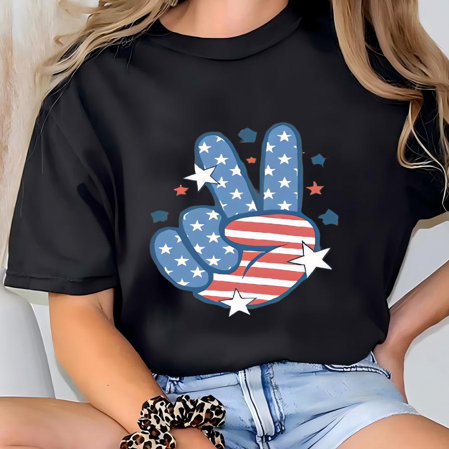 Vintage Patriotic Peace Hand Sign Sweatshirt, Independence Day Hoodie, American Flag Sweatshirt, Memories Freedom Hoodie, 4th Of July Hoodie T-shirt