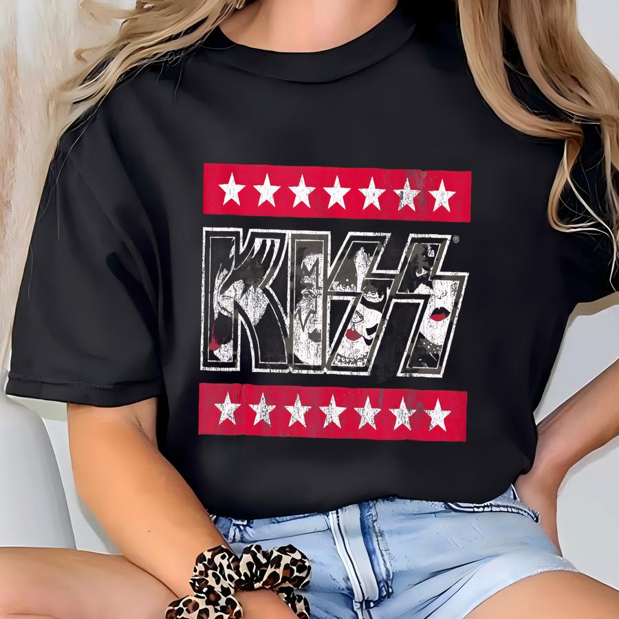 ® Hoodie, Kiss Shirt, Rock Music Shirt, Rock N Roll Tee, Rock Band Gift, Concert Tee, Kiss Fan Gift, Gift For Men, Women T-shirt