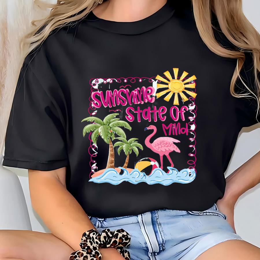 Sunshine State Of Mind Hoodie: Retro Summer Vibes, Unisex Soft Cotton T-shirt