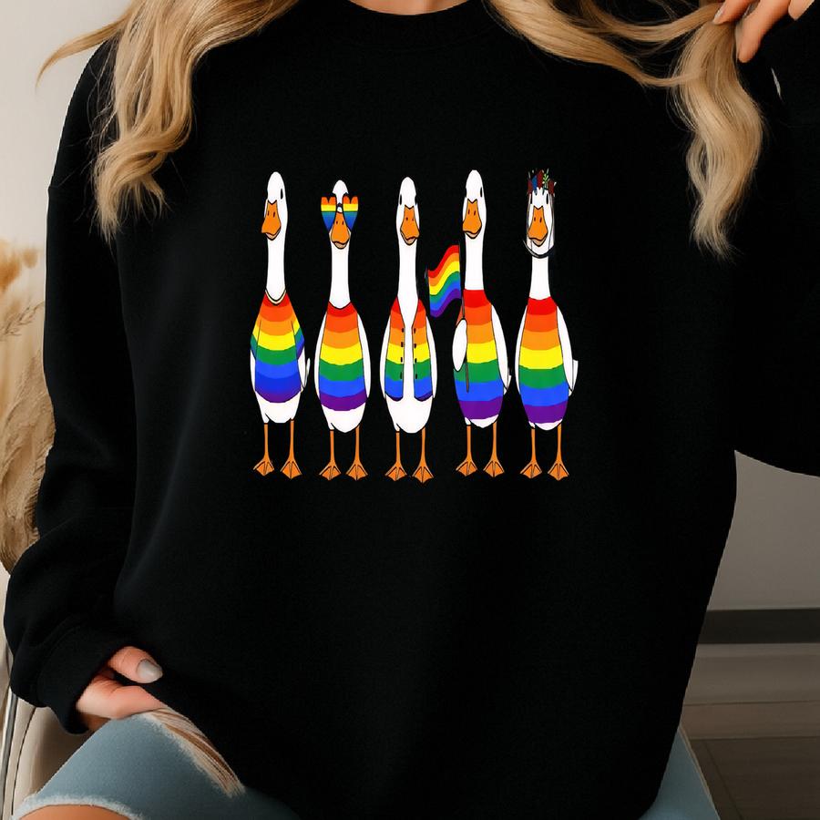 Shirt, Just A Proud Goose Shirt, Lgbtq Pride Goose Gift, Gay Goose Shirt, Lgbt Goose Tee, Rainbow Goose, Lgbtq Shirt, Lesbian Sweatshirt