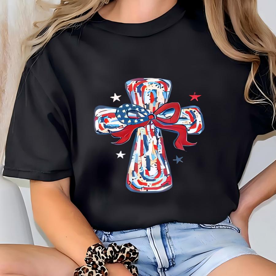 Christian 4th Of July Tee: Stars, Stripes Jesus - Unisex Soft Shirt T-shirt