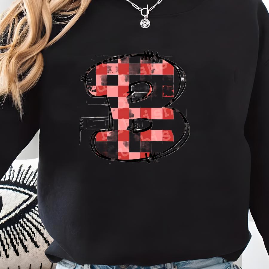 Gingham Alphabet Png: Hand-drawn Plaid Letters (digital Download) Sweatshirt