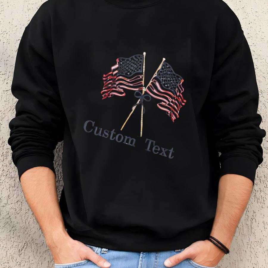 Custom Stitched Coquette American Flag Kids Tee And Sweatshirt | 4th Of July Parade Or Party | Independence Day Celebration Top Sweatshirt