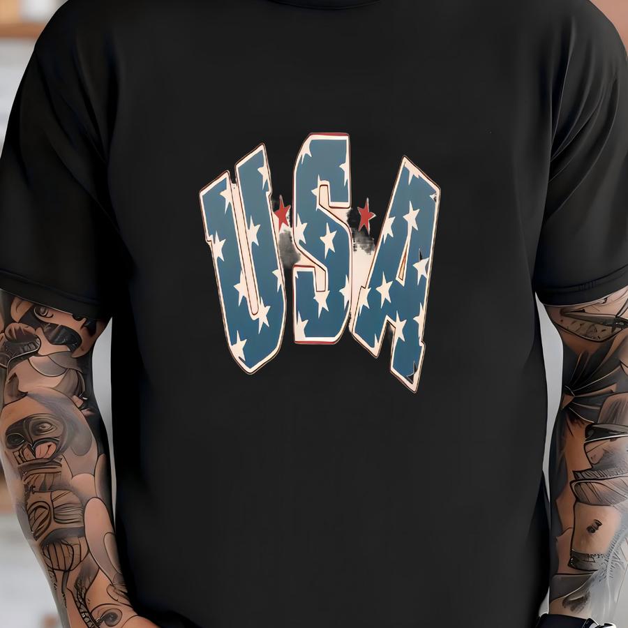 Usa America Toddler Shirt - Varsity Stars Kids Shirt - 4th Of July Outfit - Fourth Of July Shirt - Boho Natural Graphic Tee T-shirt