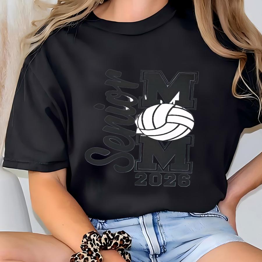 Senior Volleyball Mom Shirt Custom Volleyball Senior Mom Tee Personalized Tshirt 2026 Senior Night Volleyball Mom Gift T-shirt