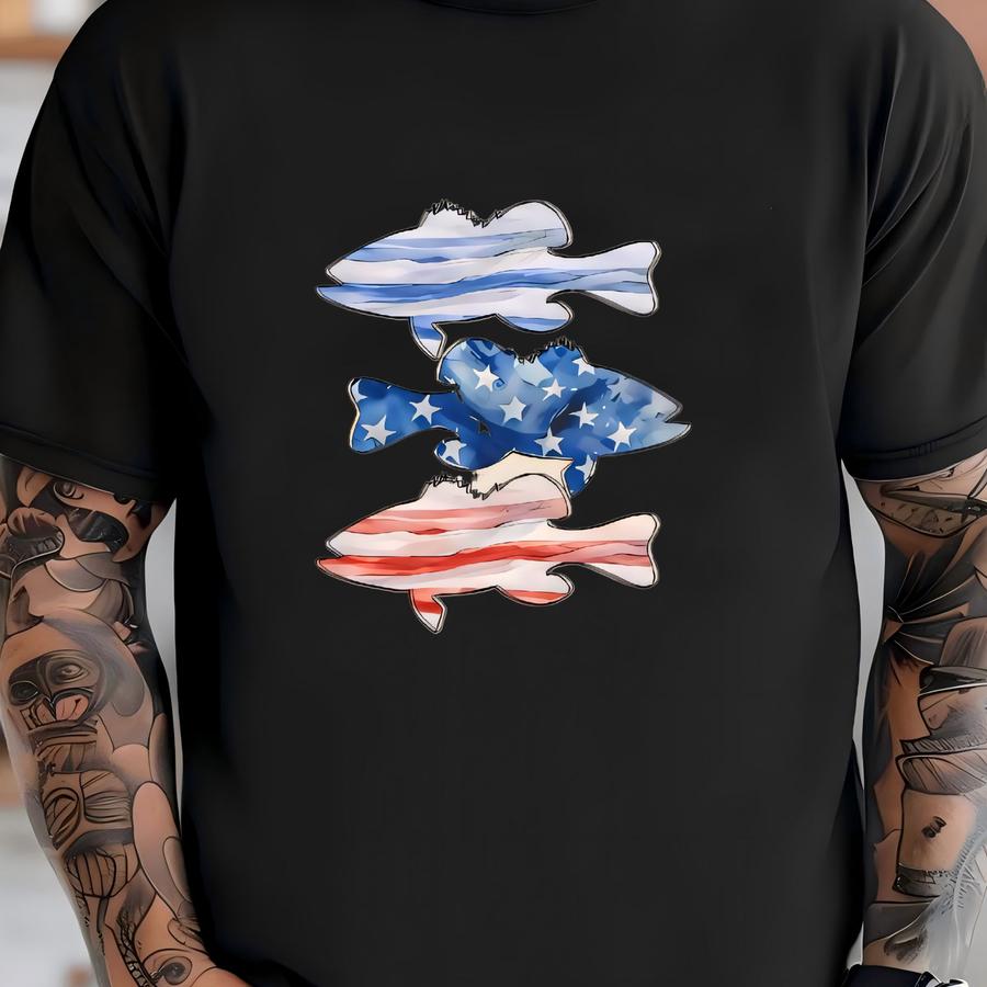 America Flag Bass Toddler Shirt - Bass Fish In A Row Kids Shirt - Patriotic Fishing Day Outfit - Natural Toddler Shirts T-shirt