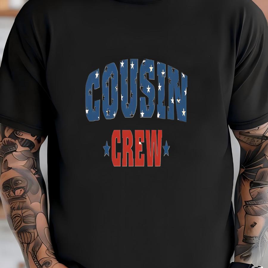 4th Of July Cousin Crew Baby ® - Independence Day Cousin Baby Bodysuit - Cute Red, White And Blue - Natural Boho Baby Clothes T-shirt