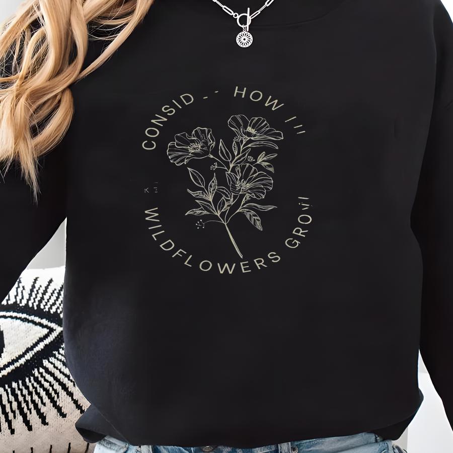 Floral Wildflower T-shirt: Inspirational Bible Verse, Vintage Style Sweatshirt