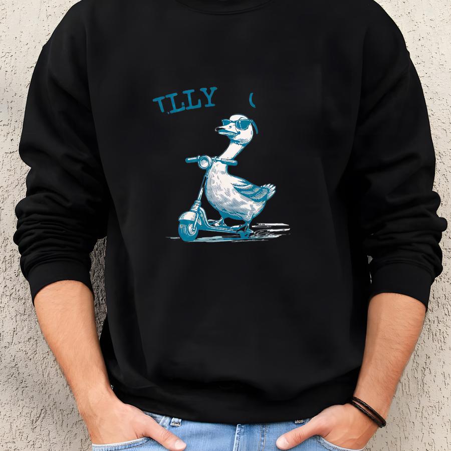 Retro Silly Goose Shirt: Funny Cowgirl Graphic Tee Sweatshirt