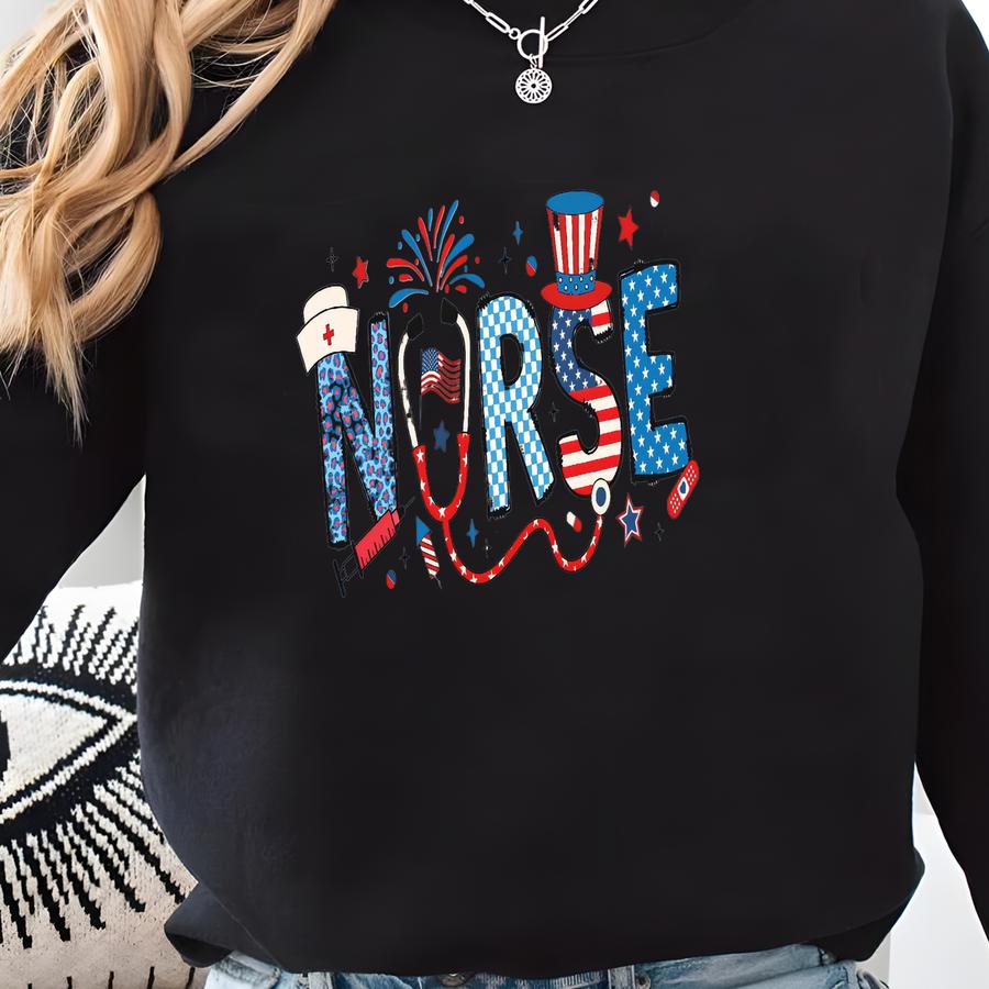 Patriotic Nurse 4th Of July Shirt Sweatshirt