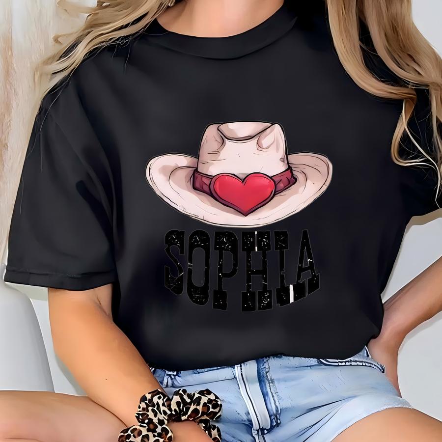 Personalized Cowboy Hat Sweatshirt, Retro Western Hoodie, Custom Western Hoodie With Name T-shirt