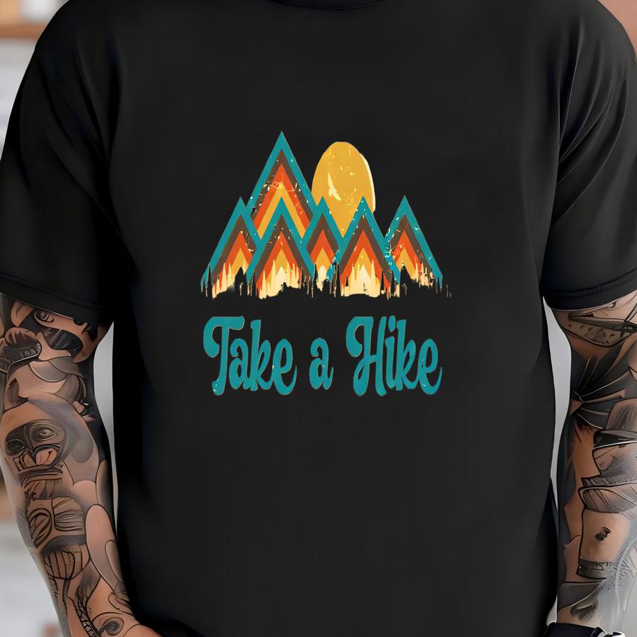 Funny Hiking Hoodie: Retro Mountain Graphic, Tee T-shirt