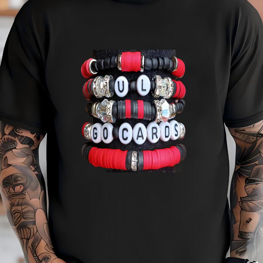 Full Stack Louisville Inspired Cardinals Game Day Team Heishi Stacking Bracelets Ul Cards Gift T-shirt