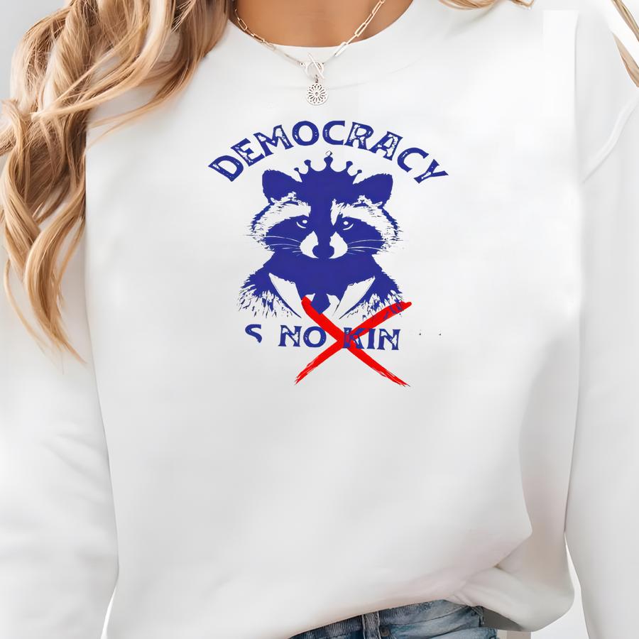 No Kings In America Raccoon Shirt: Anti- Political Tee Sweatshirt No Kings In America Raccoon Shirt: Anti- Political Tee Sweatshirt