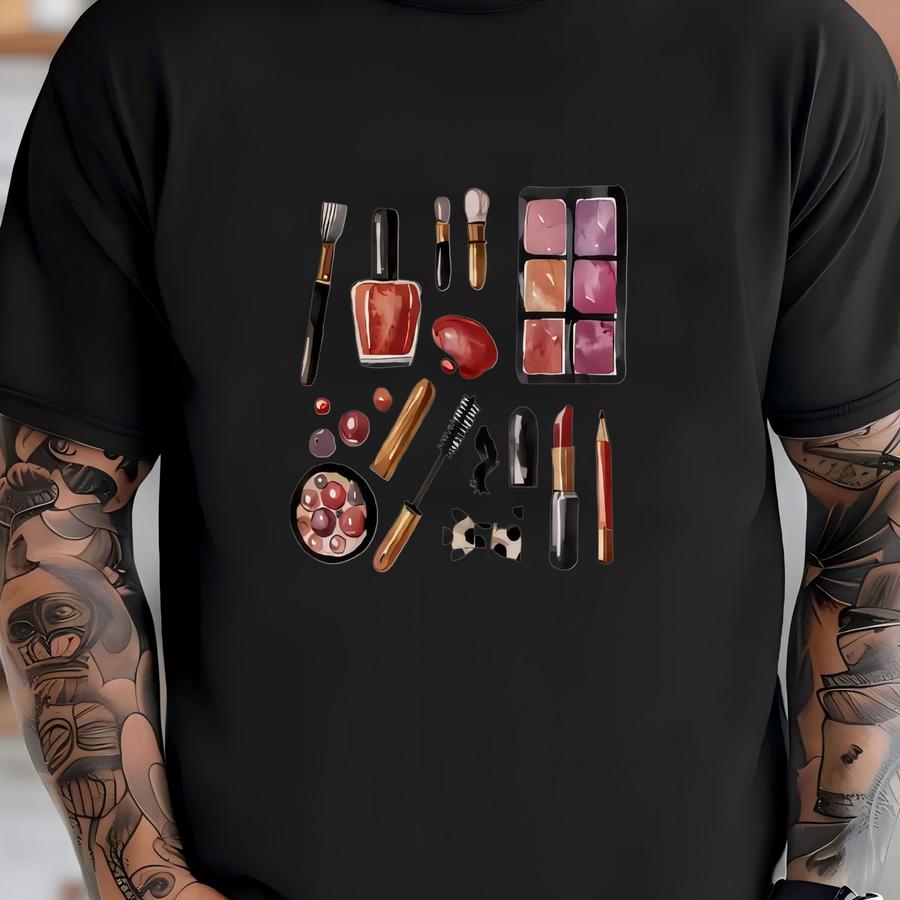 Makeup Lovers Graphic Tee - Cute Girls Makeup Kids Shirt - Beauty Products Set Outfit - Future Makeup Artist Gift - Natural Toddler Clothes T-shirt