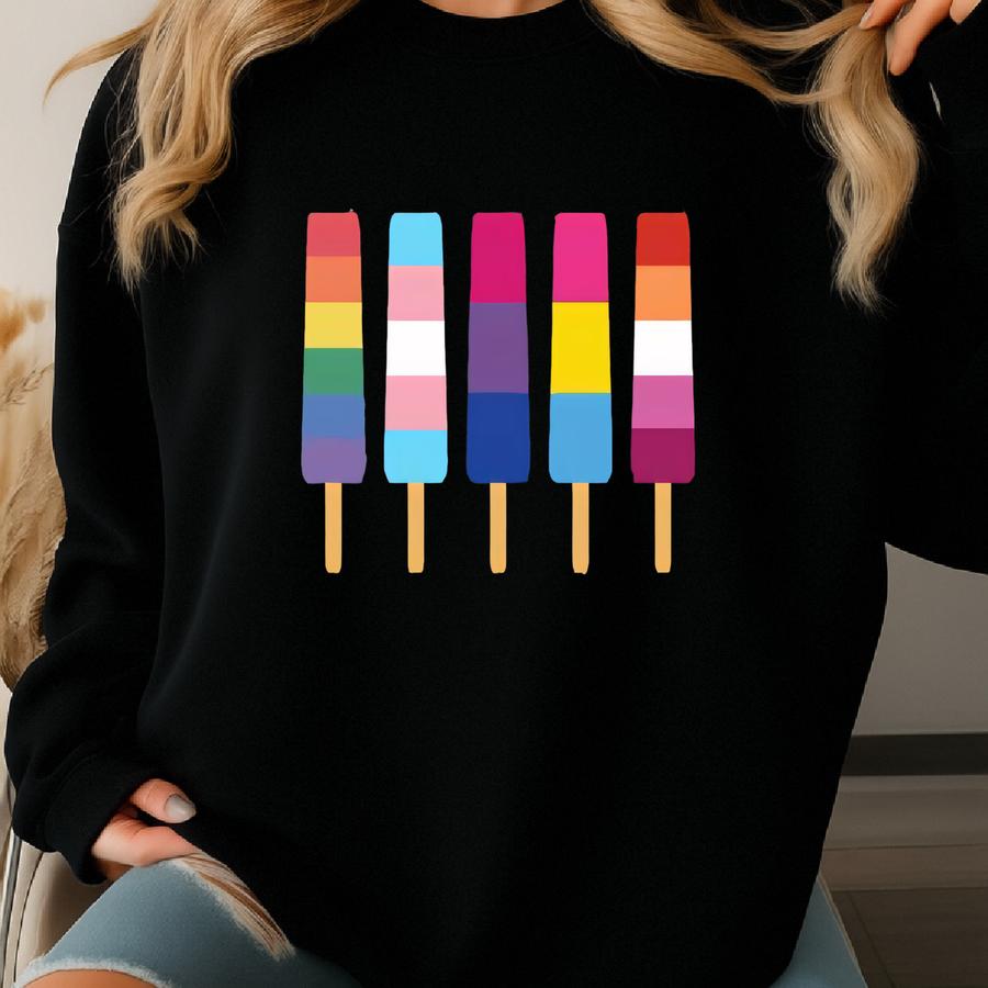 Ice Cream Pride Lgbt Gay Shirt, Rainbow Ice Cream, Lesbian Sweater, Pride Month Shirt, Equality Hoodie, Lgbtq Gift, Pride Ally Shirt, Queer Sweatshirt