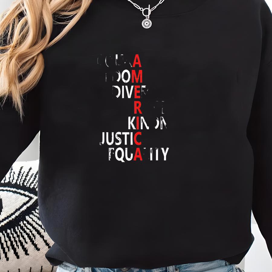 Courage Freedom Diversity Right Kindness Justice Equality Tshirt, Human Rights Tee, Anti Fascism Shirt, Equality T Shirt, Protest Gift Sweatshirt