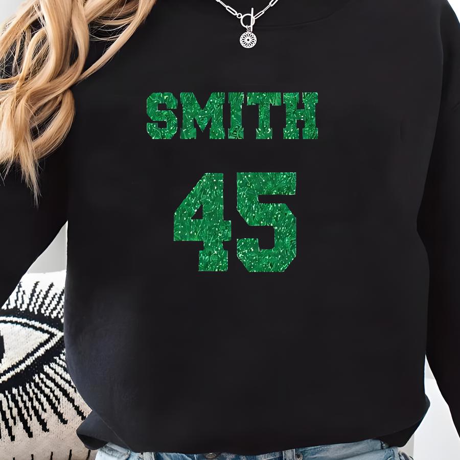Football Helmet Custom Personalized Glitter Team Design Women's V-neck Fine Jersey Tee By Lat Amazing Quality - 3537 Sweatshirt