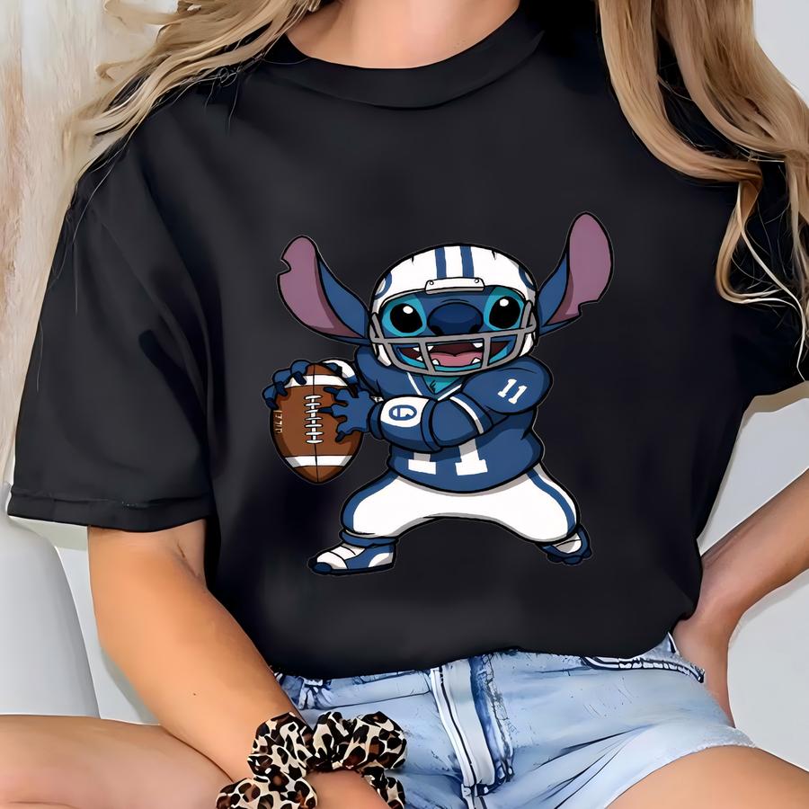 Football Inspired Stitch Shirt, Dad And Son Tee, Custom Game Day Shirt, Family Matching Tees, Gift For Dad, Football Matching T-shirt