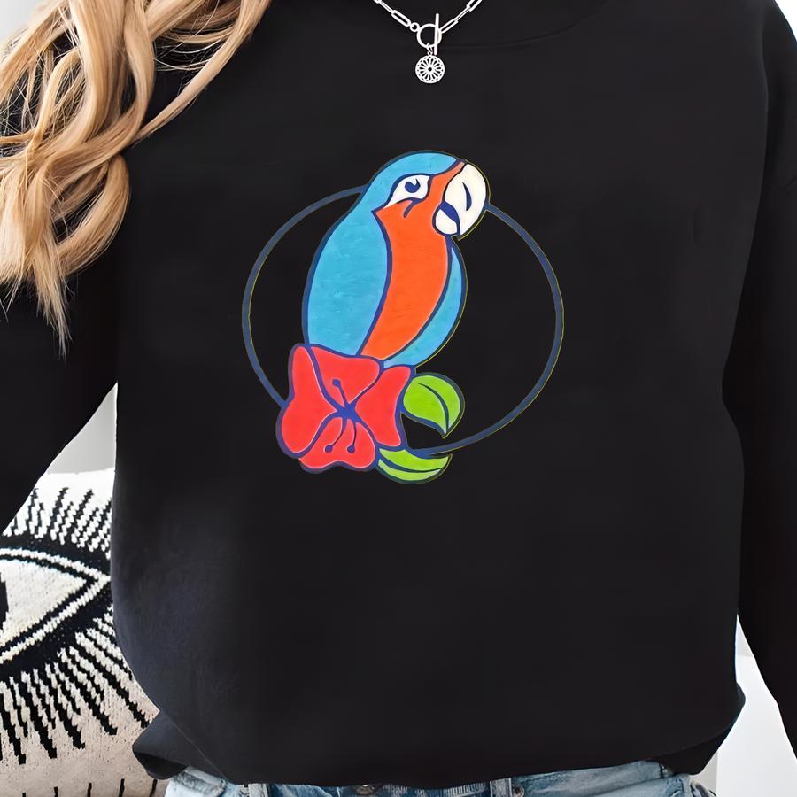 Attractive Vintage Sunkist Gardens St Petersburg Florida 25 Inch Pennant With Colorful Parrot Graphic Sweatshirt