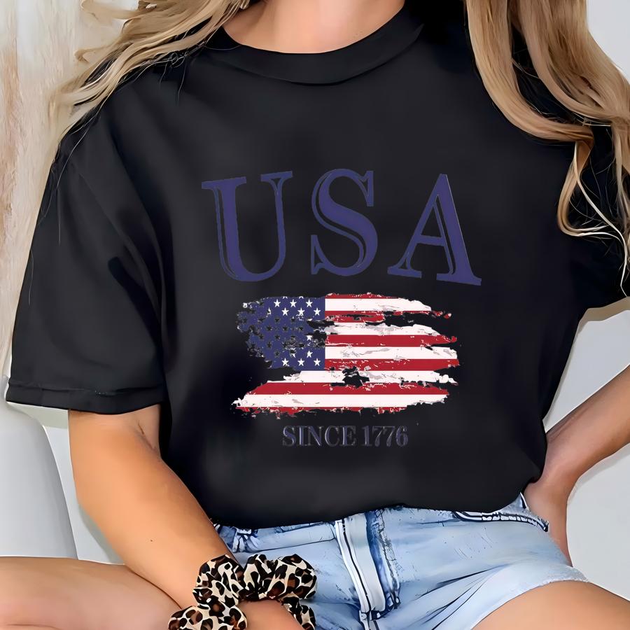 Free America Usa Tee: Since 1776, American Flag Shirt T-shirt