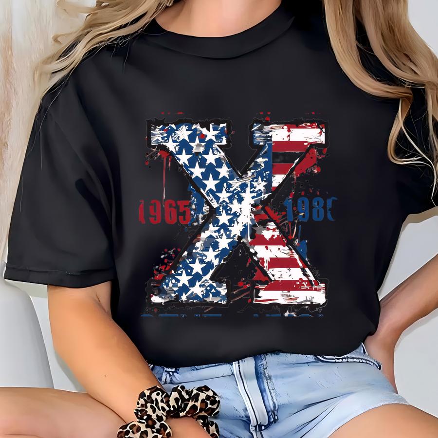 Gen X 4th Of July Tee: Patriotic Usa Flag Shirt T-shirt