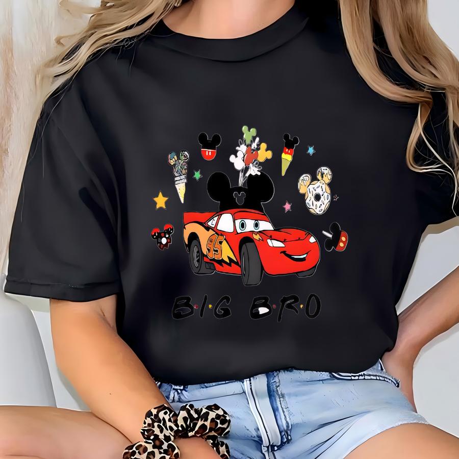 2-sided Cars Sibling Shirts, Big Bro Little Bro Matching Shirt, Big Brother Kids Tee, Trip Shirt, Gift For Brothers, Pregnancy Reveal T-shirt