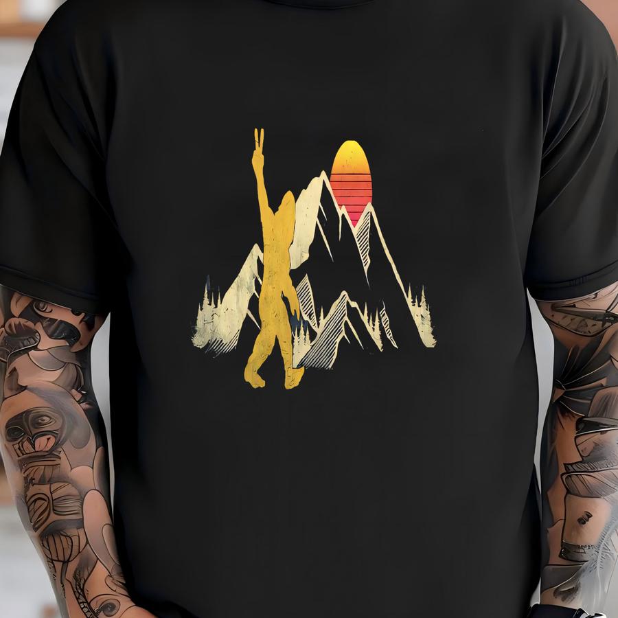 ® Shirt, Bigfoot Mountain Sun Sasquatch Shirt, Outdoor Shirt, Nature Lover Gift, Camping Shirt, Hiking Tee, Adventure Shirt T-shirt