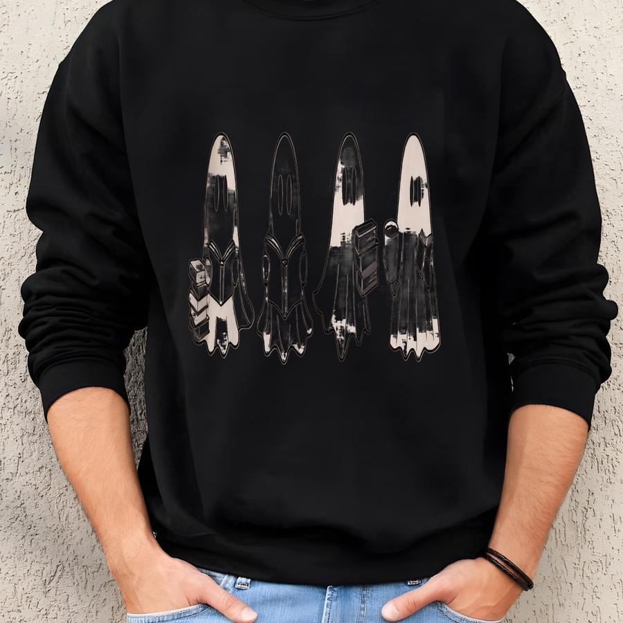 Ghost Reading Halloween Sweatshirt, Book Lover Halloween Gift, Cute Ghost Halloween Shirt, Bookish Halloween Shirt, Bookworm Halloween Gift Sweatshirt