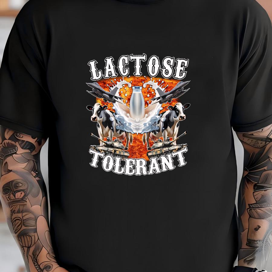 Lactose Intolerant Funny Shirt: Sarcastic Meme Graphic Tee T-shirt