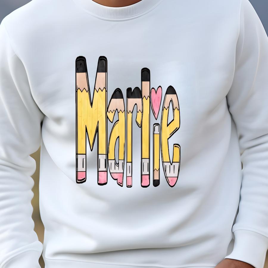 Personalized Back To School Kids Shirt, Custom Name Pencil Shirt, 1st Day Of School, Kids Name Toddler Tee, Personalized Name Toddler Shirt Sweatshirt Personalized Back To School Kids Shirt, Custom Name Pencil Shirt, 1st Day Of School, Kids Name Toddler Tee, Personalized Name Toddler Shirt Sweatshirt