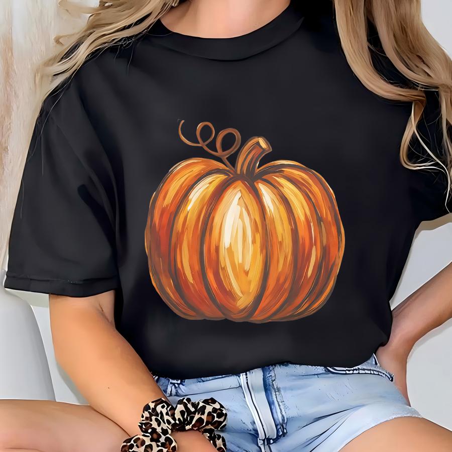 Pumpkin Sweatshirt, Painted Pumpkin Shirt, Cute Pumpkin Sweater, Autumn Sweatshirt, Pumpkin Season Sweater, Halloween Thanksgiving Fall T-shirt