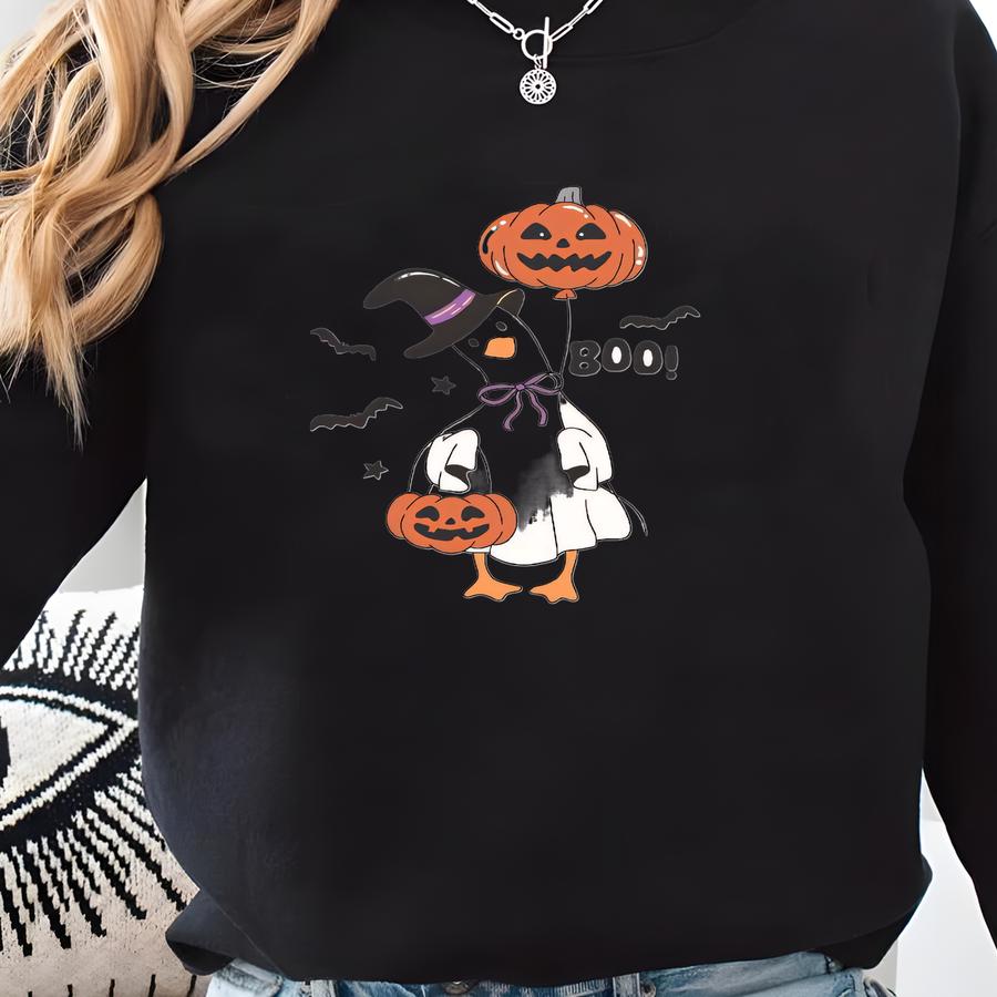 Halloween Goose Sweatshirt: Spooky Season Crewneck Sweatshirt