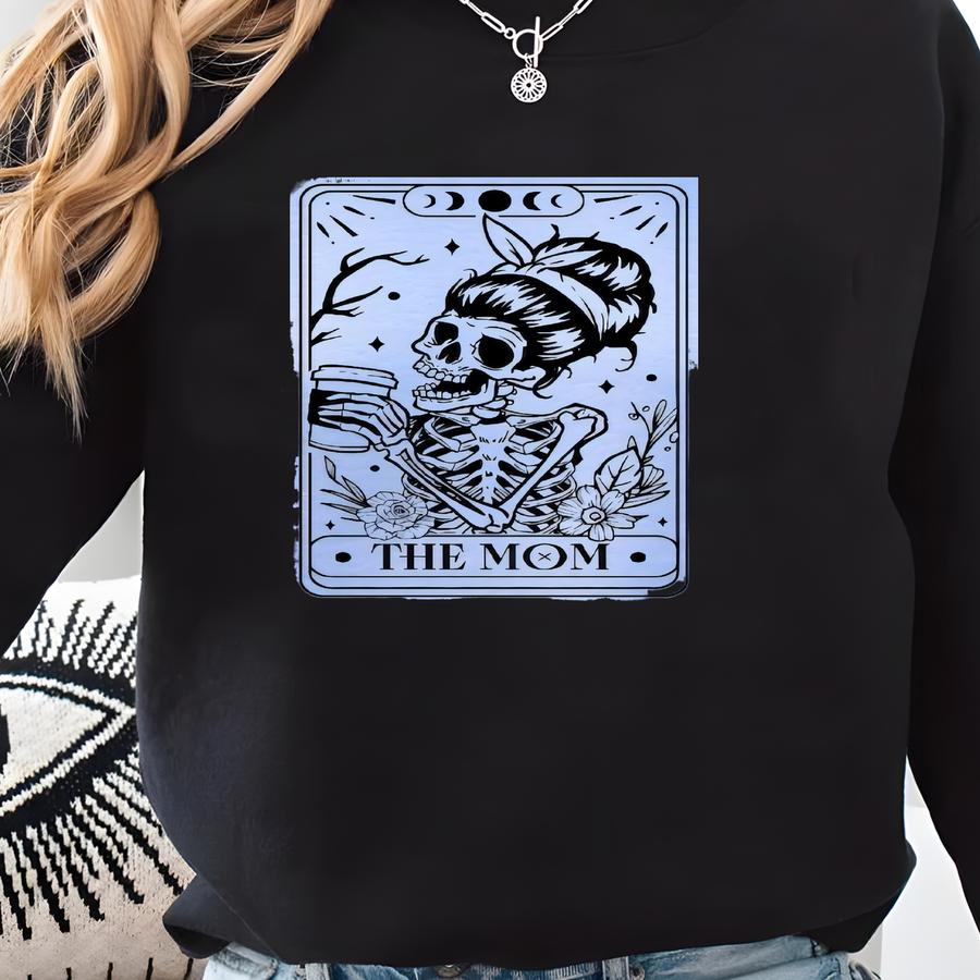 Tarot Card The Mom Sweater, Skeleton Mom Sweatshirt, Tarot Card Sweatshirt, Skull Mom Hoodie, Halloween Mom Crewneck, Halloween Gift For Mom Sweatshirt