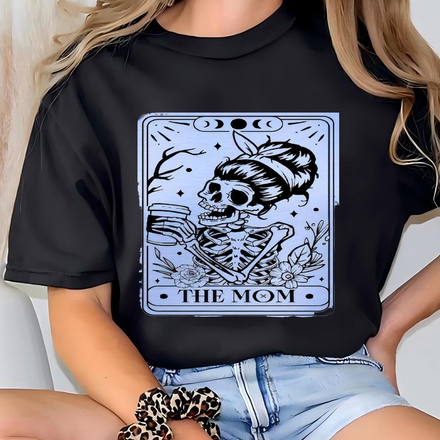 Tarot Card The Mom Sweater, Skeleton Mom Sweatshirt, Tarot Card Sweatshirt, Skull Mom Hoodie, Halloween Mom Crewneck, Halloween Gift For Mom T-shirt