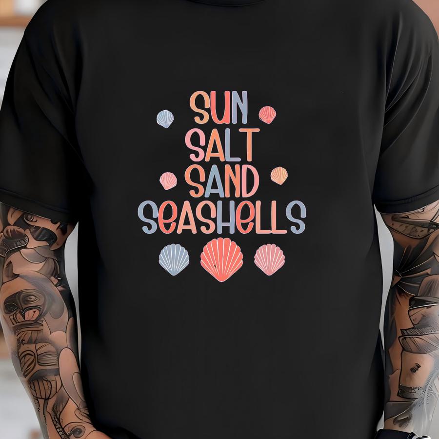 Oversized Beach Tee: Sun, Sand, Seass Graphic T-shirt