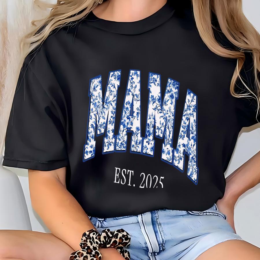 Custom Mama Tank Top, Gift For Mama, Aesthetic Gift For Momma, Chinoiserie Toile Shirt, Gift For Mother, Baby Shower Gift T-shirt