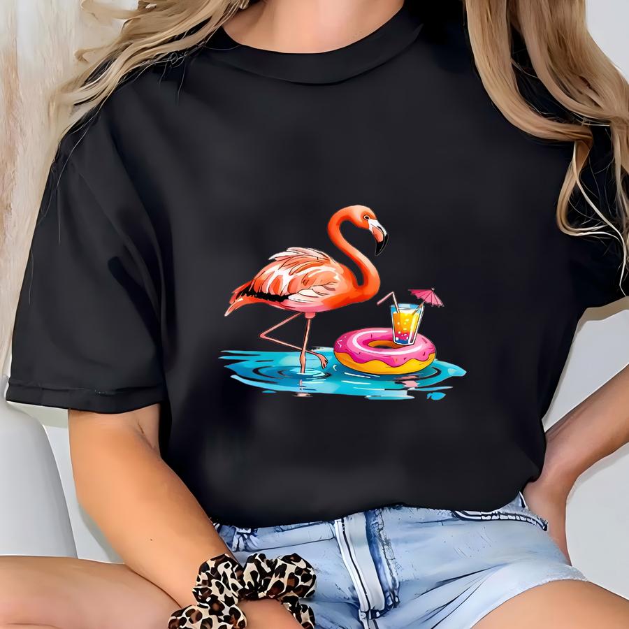 Funny Summer Hoodie, Cute Flamingo Shirt, Summer Beach Graphic Tee, Funny Vacation Shirt, Tropical Animal Hoodie, Beach Trip, B'day Gift T-shirt