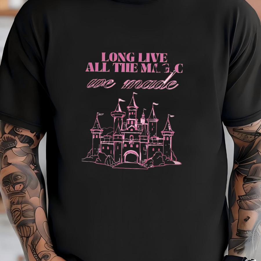 Fairytale Castle Print: Princess Room Decor, Magical Pink Art T-shirt
