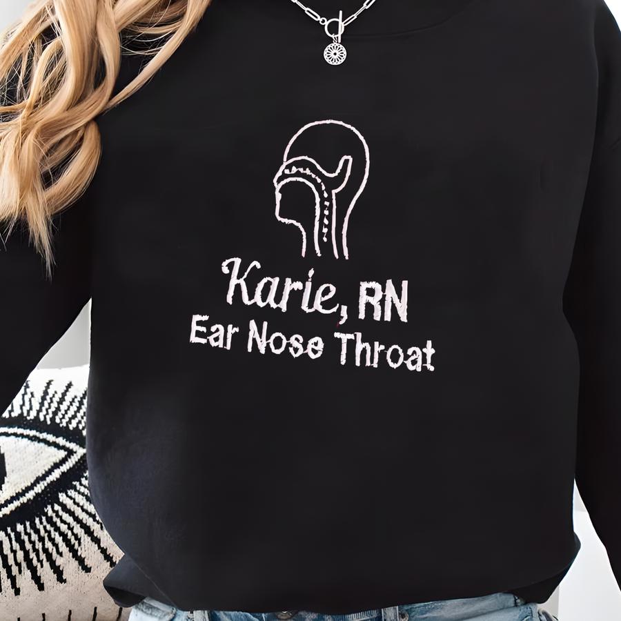 Ent Personalized Sweatshirt, Gift For Ear Nose Throat, Otolaryngologist, Doctor Or Nurse, Quarter Zip For Men Women, Graduation Gift Sweatshirt