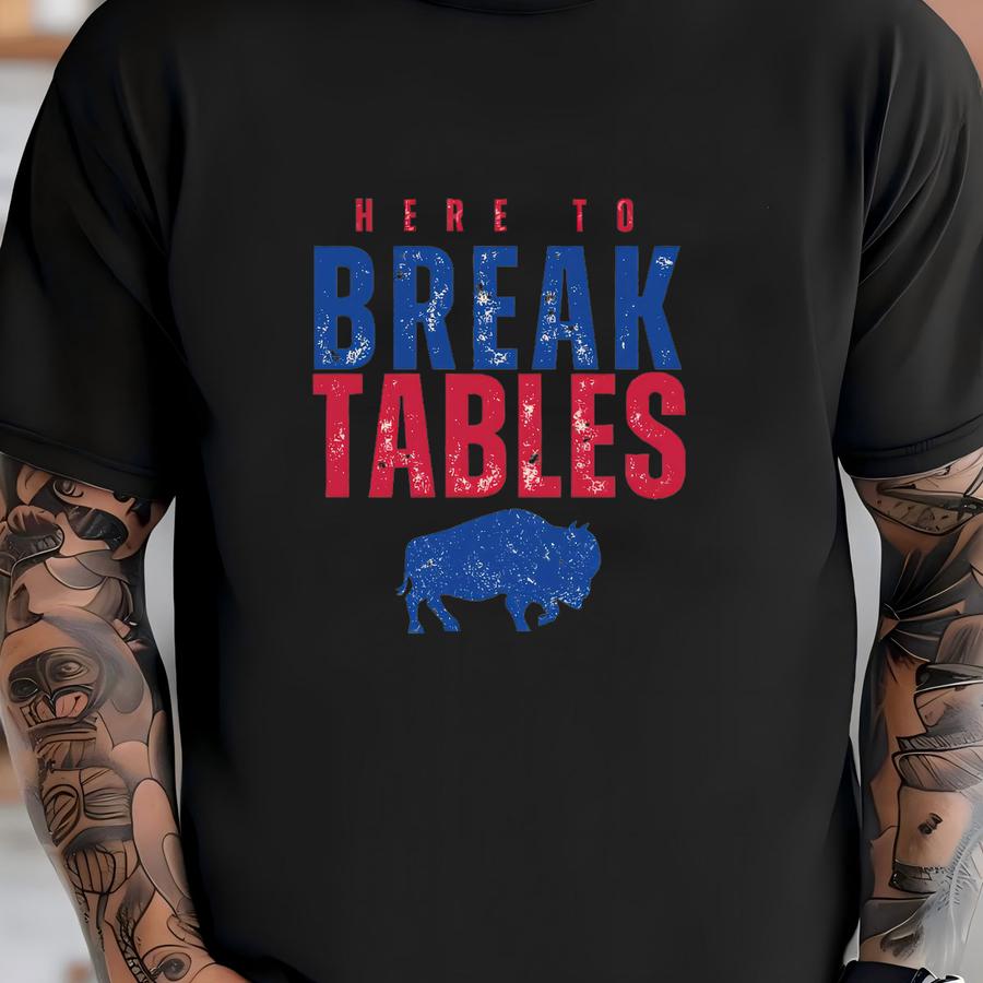Football Tailgate Table Hoodie: Vintage Style Print, Bills Mafia Fan Apparel,  T-shirt