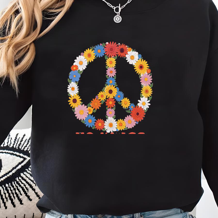 No Kings No Fascists Shirt, Anti Tyrant Peace T-shirt, Political Protest Tee, Retro Flower Power Sweatshirt, Equality Awareness Apparel Sweatshirt